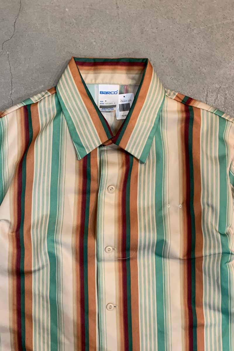 MADE IN MEXICO 90S/S STRIPE POLY SHIRT / MULTI [SIZE: M USED]
