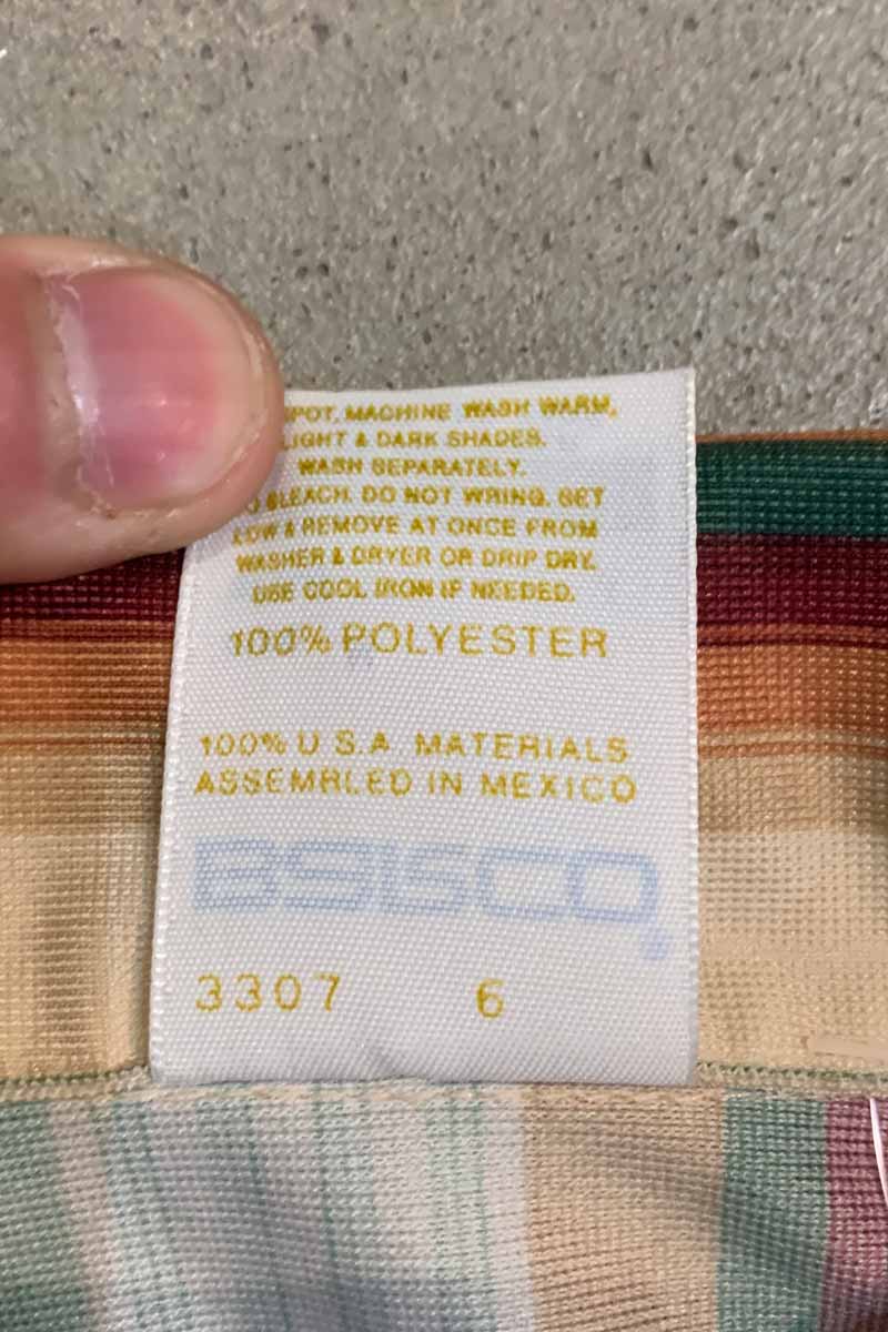 MADE IN MEXICO 90S/S STRIPE POLY SHIRT / MULTI [SIZE: M USED]