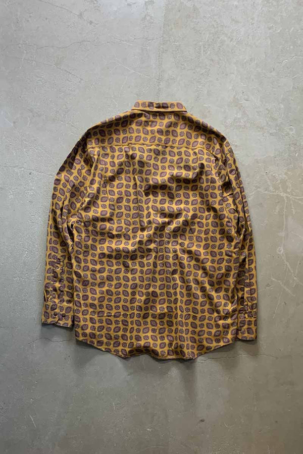 88'S-90'S L/S PAISLEY PATTERN SHIRT / MUSTARD [SIZE: M USED]