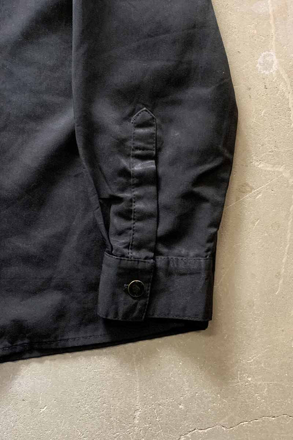 L/S BAND COLLAR RAYON SHIRT / BLACK [SIZE: M USED]