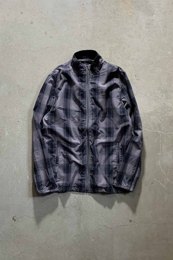 Y2K EARLY 00'S CLASSIC GEAR ZIP UP CHECK JACKET / GRAY [SIZE: L DEADSTOCK/NOS ]