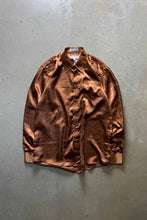 画像をギャラリービューアに読み込む, 90&#39;S L/S POINT COLLAR SATIN SHIRT / TERRACOTTA [SIZE: XL USED]
