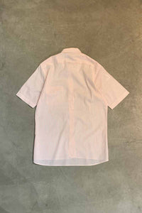 MADE IN USA 90'S S/S STRIPE DRESS SHIRT / WHITE / PINK [SIZE: L USED]