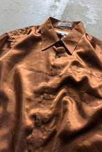 画像をギャラリービューアに読み込む, 90&#39;S L/S POINT COLLAR SATIN SHIRT / TERRACOTTA [SIZE: XL USED]
