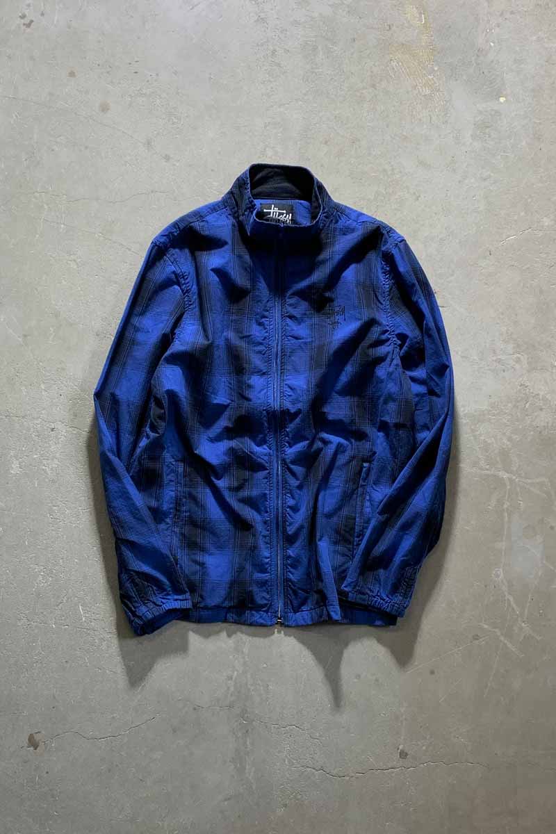 Y2K EARLY 00'S CLASSIC GEAR ZIP UP CHECK JACKET / BLUE [SIZE: L DEADSTOCK/NOS]