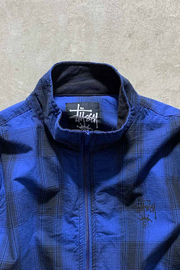 Y2K EARLY 00'S CLASSIC GEAR ZIP UP CHECK JACKET / BLUE [SIZE: L DEADSTOCK/NOS]