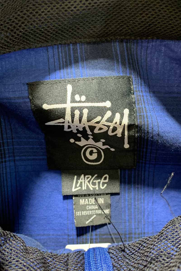 Y2K EARLY 00'S CLASSIC GEAR ZIP UP CHECK JACKET / BLUE [SIZE: L DEADSTOCK/NOS]