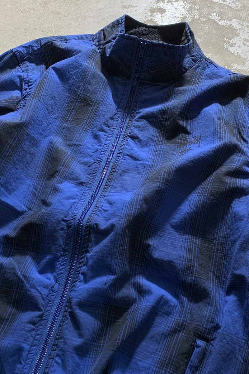 Y2K EARLY 00'S CLASSIC GEAR ZIP UP CHECK JACKET / BLUE [SIZE: L DEADSTOCK/NOS]