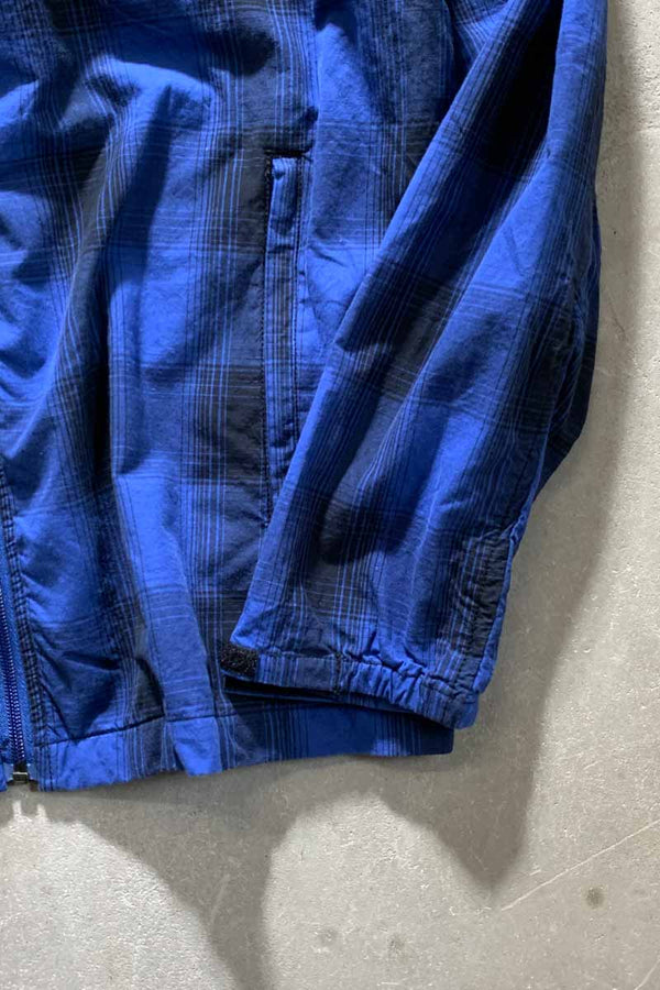 Y2K EARLY 00'S CLASSIC GEAR ZIP UP CHECK JACKET / BLUE [SIZE: L DEADSTOCK/NOS]