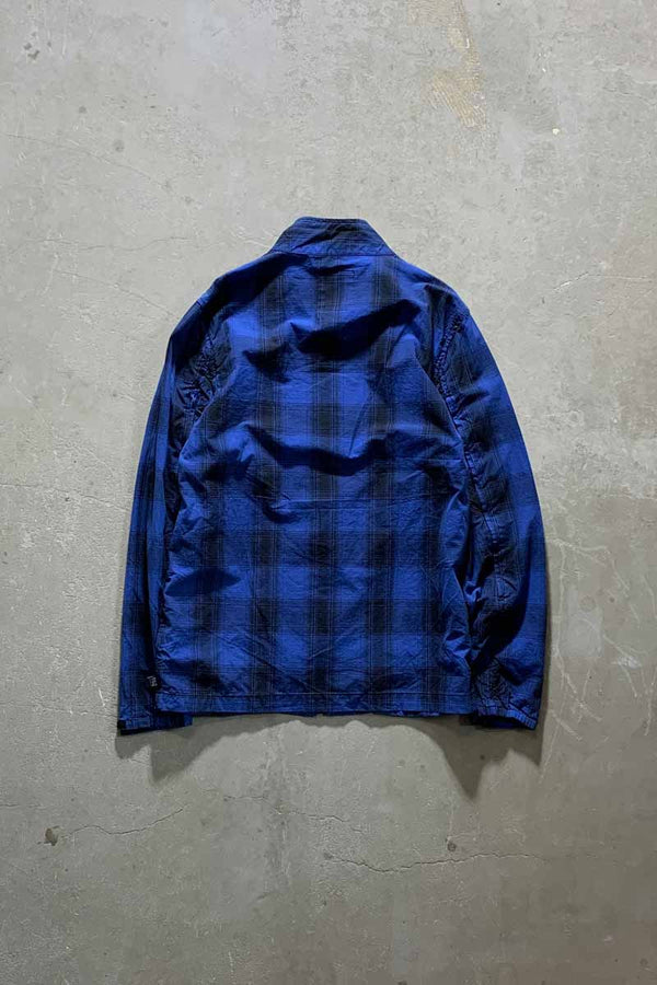 Y2K EARLY 00'S CLASSIC GEAR ZIP UP CHECK JACKET / BLUE [SIZE: L DEADSTOCK/NOS]