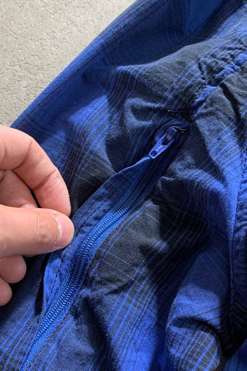 Y2K EARLY 00'S CLASSIC GEAR ZIP UP CHECK JACKET / BLUE [SIZE: L DEADSTOCK/NOS]