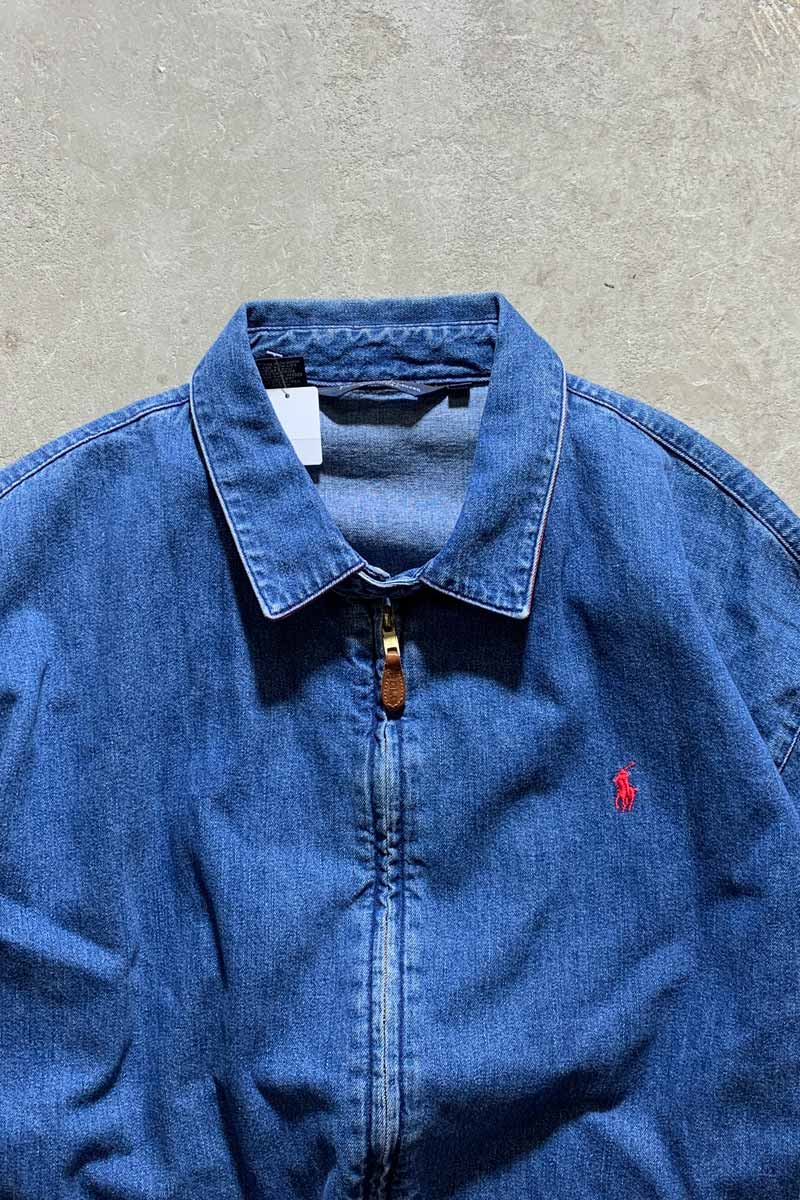 MADE IN USA 80'S ZIP UP DENIM JACKET / BLUE [SIZE: XL USED]