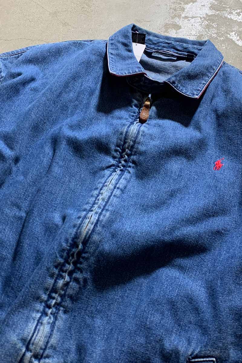 MADE IN USA 80'S ZIP UP DENIM JACKET / BLUE [SIZE: XL USED]