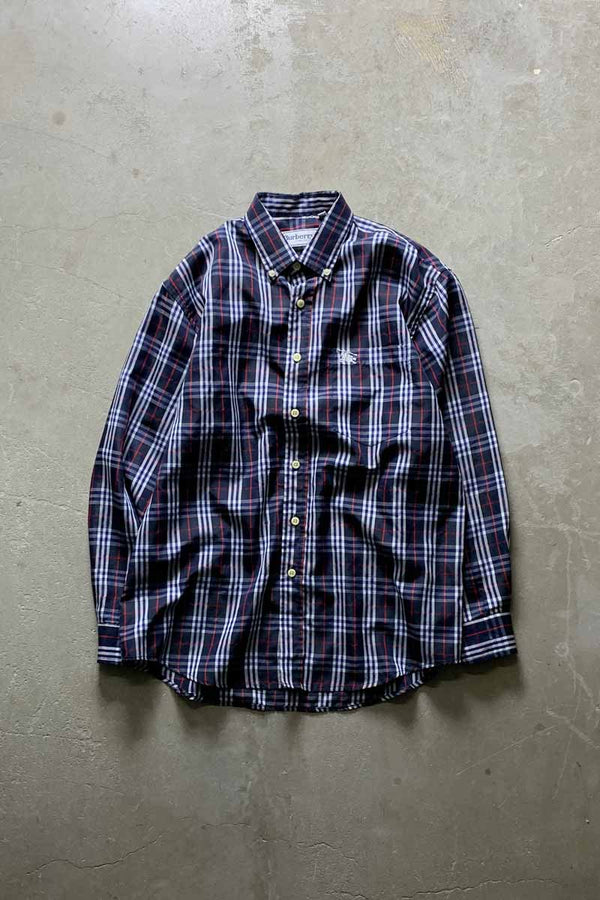 90'S L/S B.D CHECK SHIRT / MULTI [SIZE: M USED]