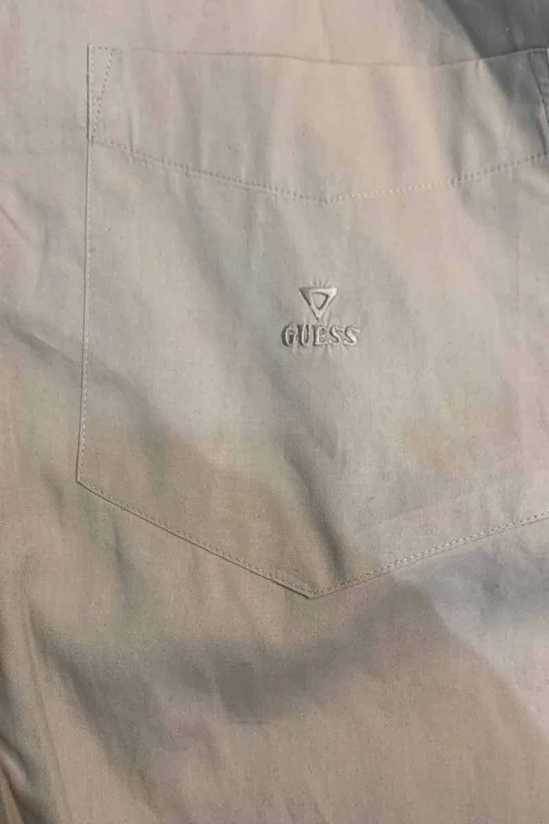90s S/S LUSTER COLLAR SHIRT / BEIGE [SIZE: XL USED]