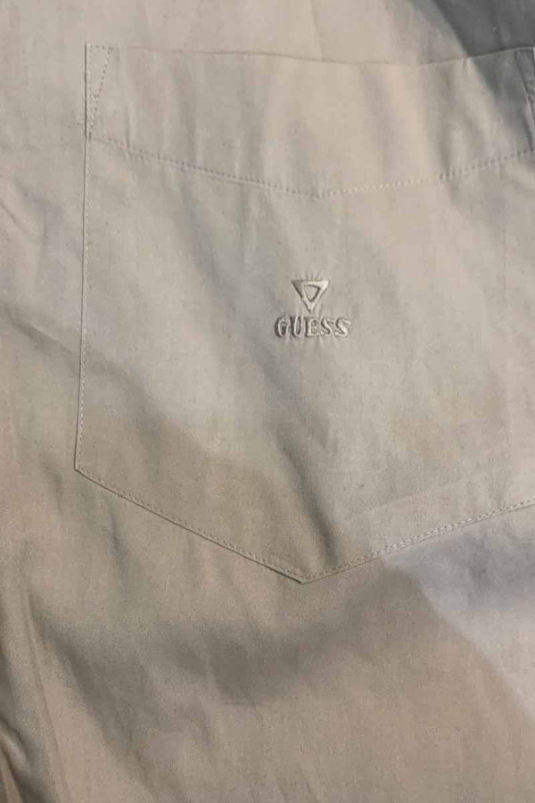 90s S/S LUSTER COLLAR SHIRT / BEIGE [SIZE: XL USED]