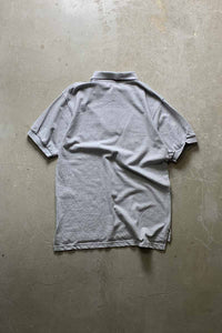 MADE IN USA 90'S S/S LOGO POLO SHIRT / GRAY [SIZE: M USED]