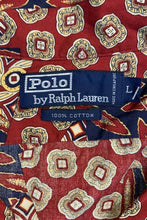 画像をギャラリービューアに読み込む, 90&#39;S S/S OPEN COLLAR PAISLEY DESIGN SHIRT / BURGUNDY [SIZE: L USED]
