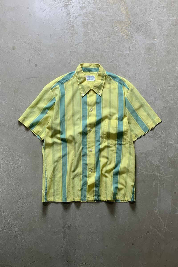 70'S S/S B.D STRIPE SHIRT / YELLOW [SIZE: M USED]