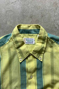 70'S S/S B.D STRIPE SHIRT / YELLOW [SIZE: M USED]