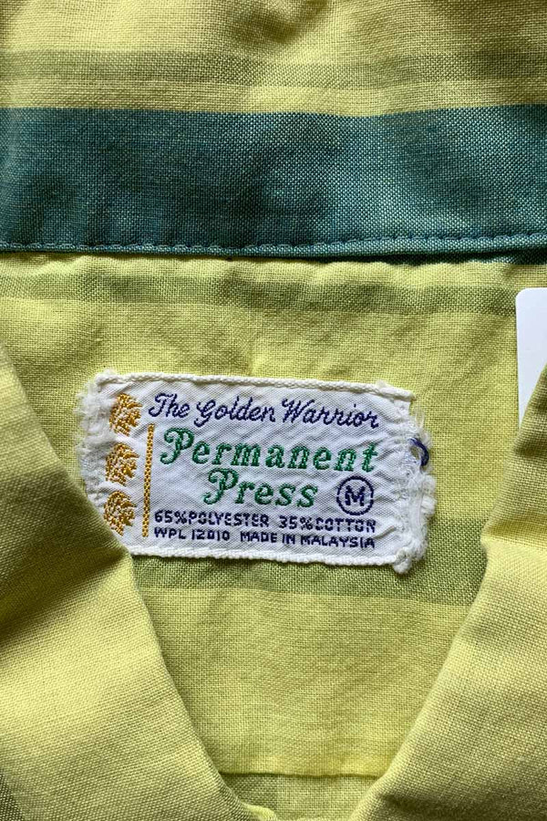 70'S S/S B.D STRIPE SHIRT / YELLOW [SIZE: M USED]