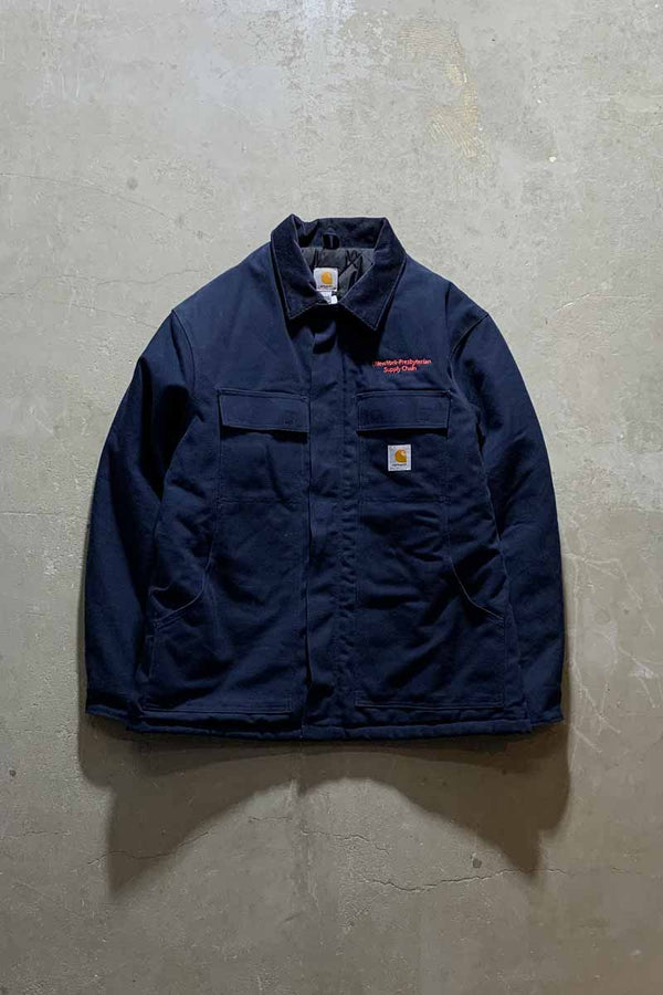 MADE IN MEXICO 90-00'S DUCK TRADITIONAL COAT WITH QUILTED LINER / NAVY [SIZE: L USED]