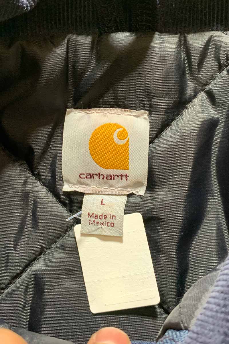 MADE IN MEXICO 90-00'S DUCK TRADITIONAL COAT WITH QUILTED LINER / NAVY [SIZE: L USED]