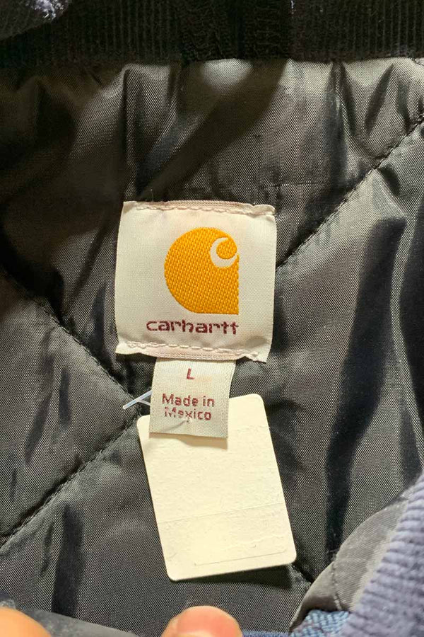 MADE IN MEXICO 90-00'S DUCK TRADITIONAL COAT WITH QUILTED LINER / NAVY [SIZE: L USED]