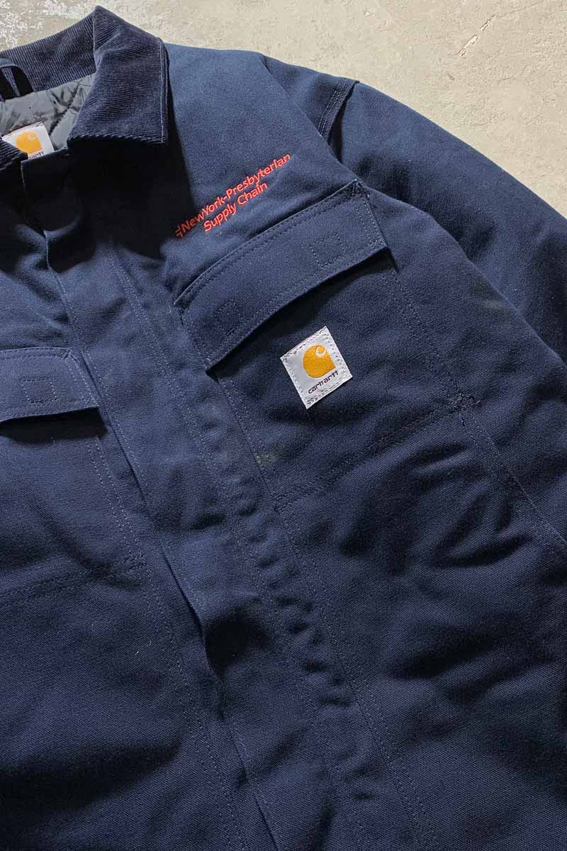 MADE IN MEXICO 90-00'S DUCK TRADITIONAL COAT WITH QUILTED LINER / NAVY [SIZE: L USED]
