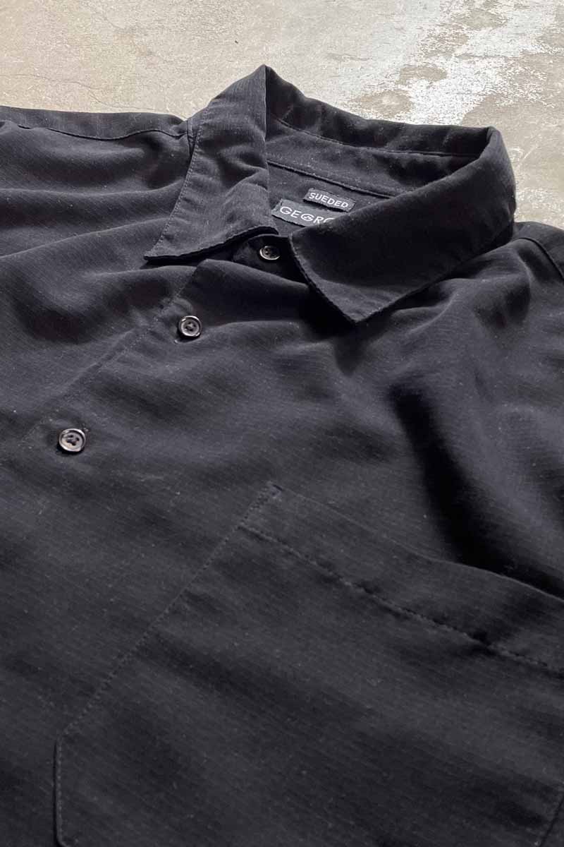 S/S VIGAN SUEDE SHIRT / BLACK [SIZE:2XL USED]
