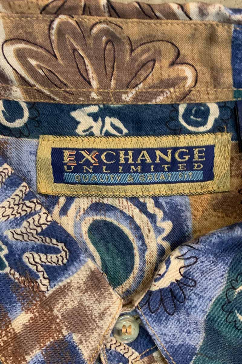 90'S S/S RAYON ART SHIRT / MULTI [SIZE: XL USED]