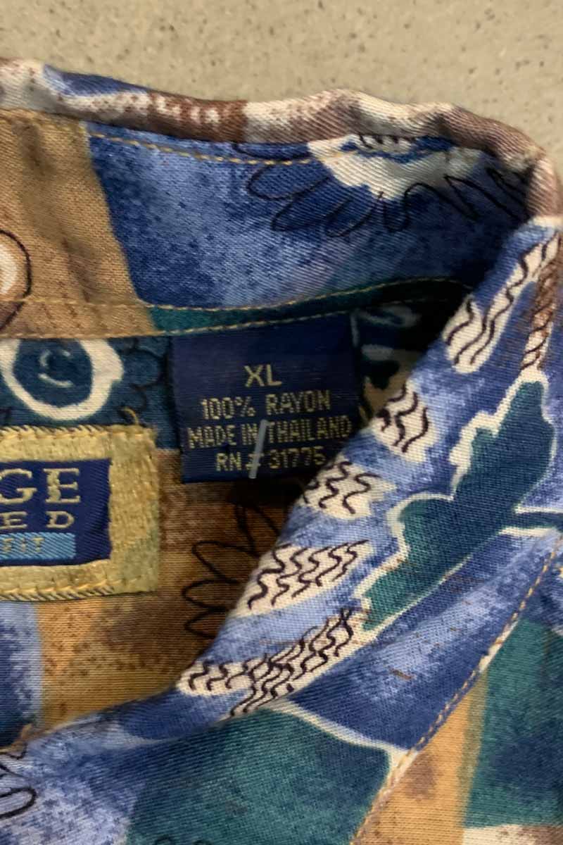 90'S S/S RAYON ART SHIRT / MULTI [SIZE: XL USED]
