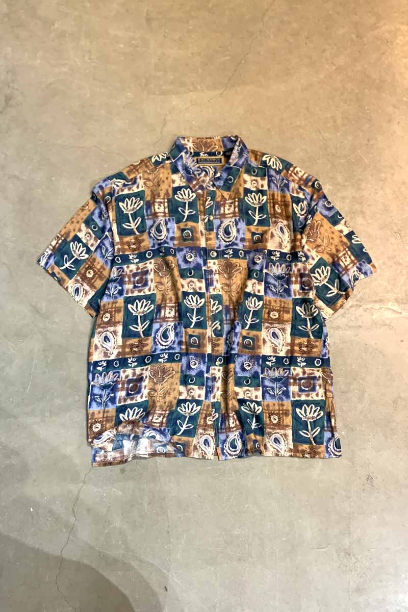 90'S S/S RAYON ART SHIRT / MULTI [SIZE: XL USED]