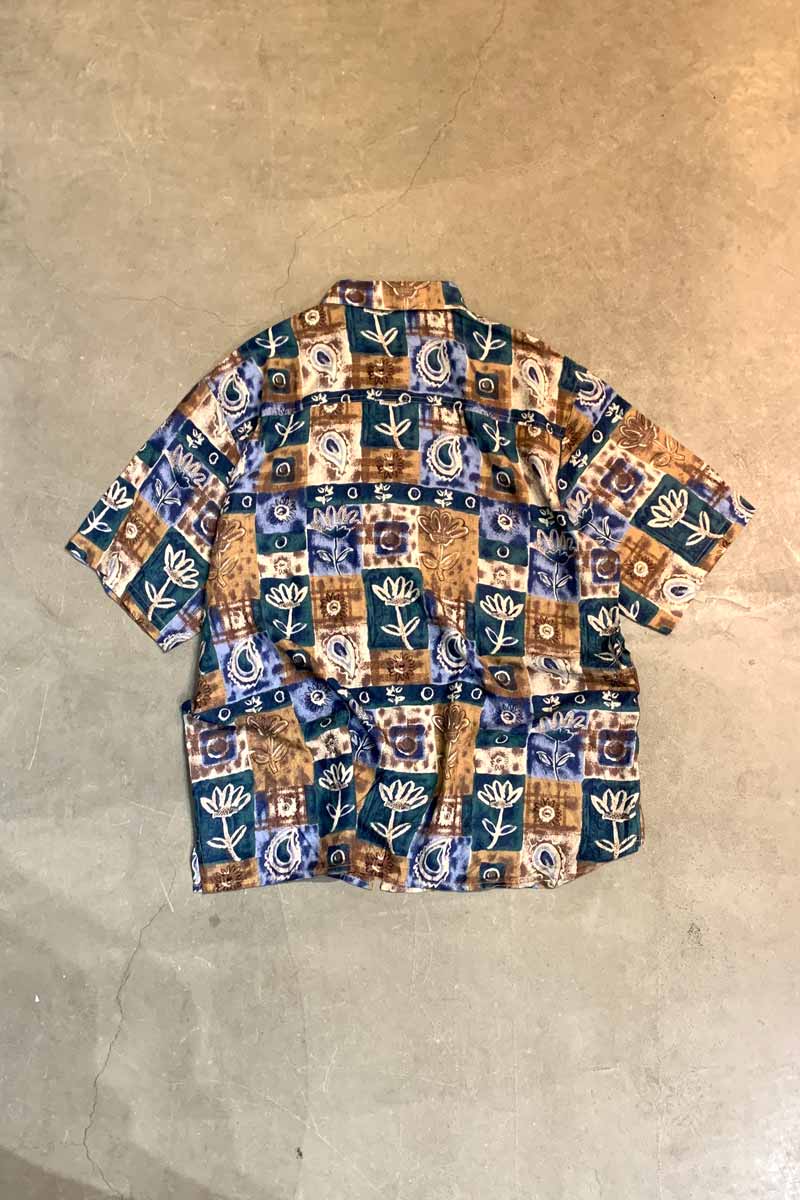 90'S S/S RAYON ART SHIRT / MULTI [SIZE: XL USED]