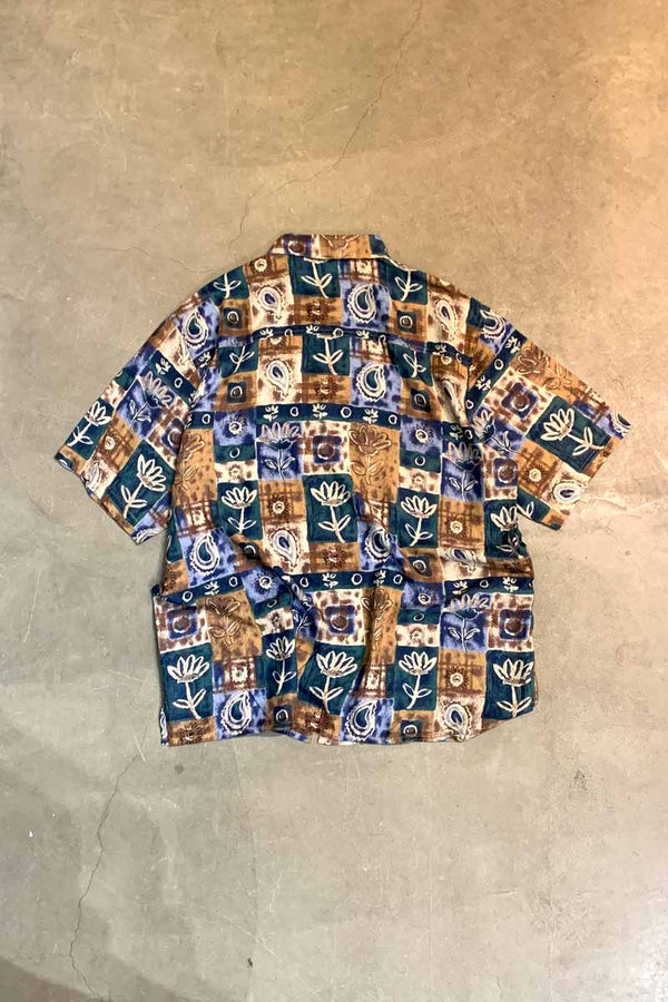 90'S S/S RAYON ART SHIRT / MULTI [SIZE: XL USED]