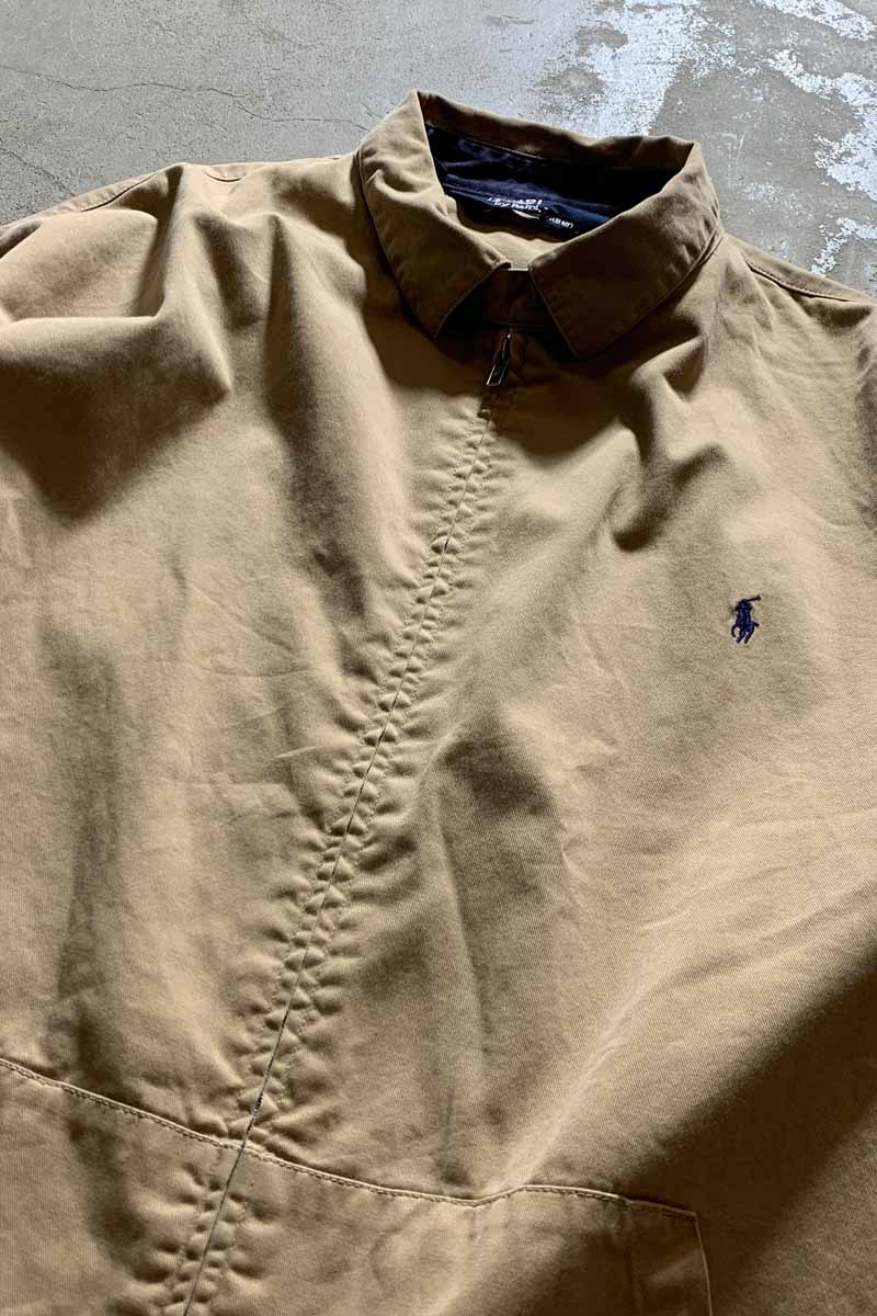 80s-90s COTTON ZIP UP JACKET / BEIGE [SIZE: 2XL USED]