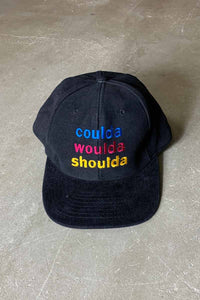 90'S EMBROIDERY MESSAGE 6PANEL CAP / BLACK [SIZE: ONE SIZE USED]