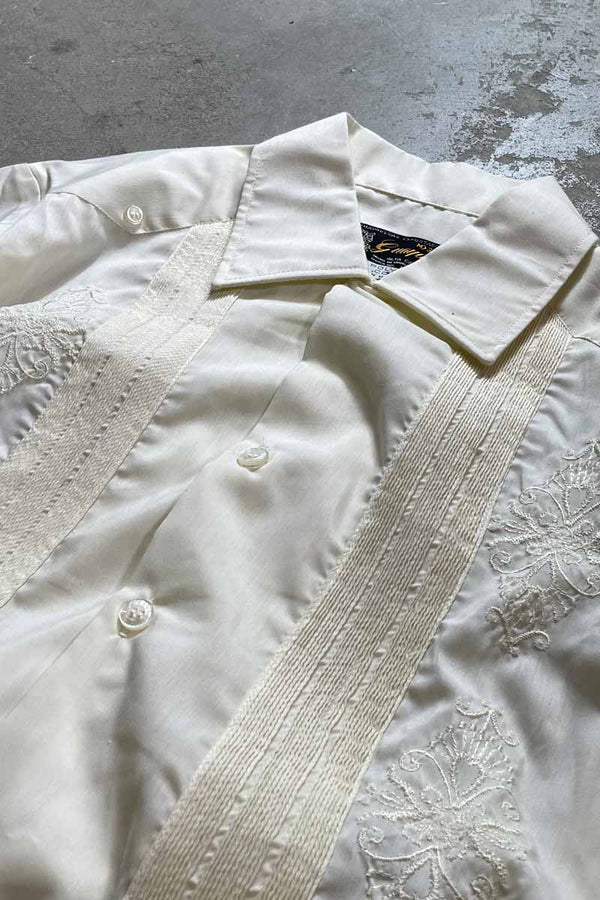 80'S S/S CUBA SHIRT / WHITE [SIZE: M USED]