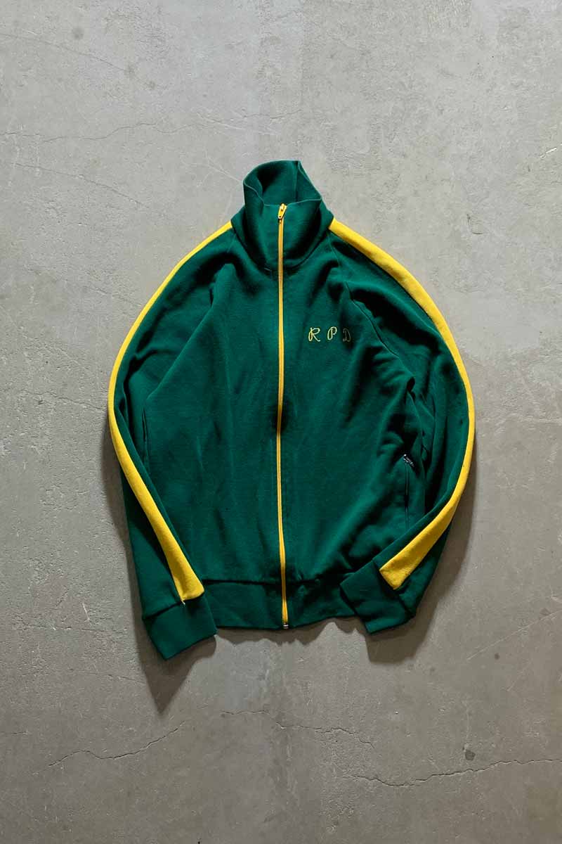 80'S SWEAT TRACK JACKET / GREEN [SIZE: S USED]