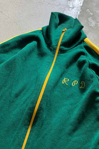 80'S SWEAT TRACK JACKET / GREEN [SIZE: S USED]