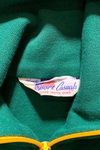 80'S SWEAT TRACK JACKET / GREEN [SIZE: S USED]