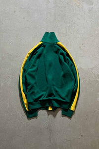 80'S SWEAT TRACK JACKET / GREEN [SIZE: S USED]