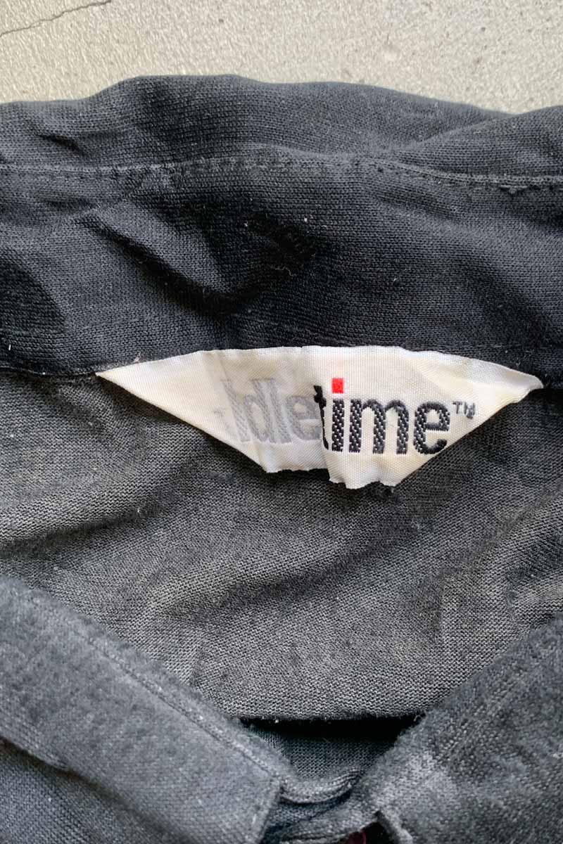 90'S S/S DESIGN JERSEY POLO SHIRT / BLACK [SIZE: 2XL USED]