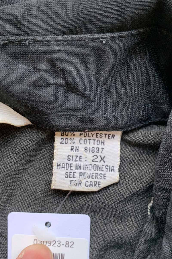 90'S S/S DESIGN JERSEY POLO SHIRT / BLACK [SIZE: 2XL USED]