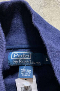 90'S HALF ZIP KNIT SWEATER / NAVY [SIZE: L USED]