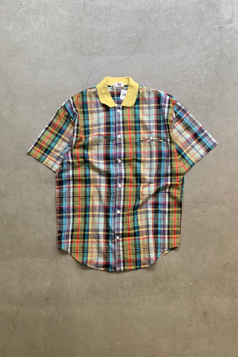 90'S S/S CHECK SHIRT / MULTI [SIZE: L USED]