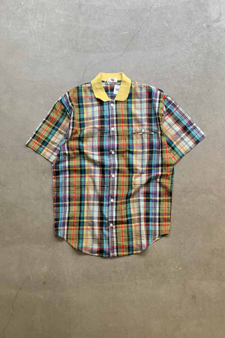90'S S/S CHECK SHIRT / MULTI [SIZE: L USED]