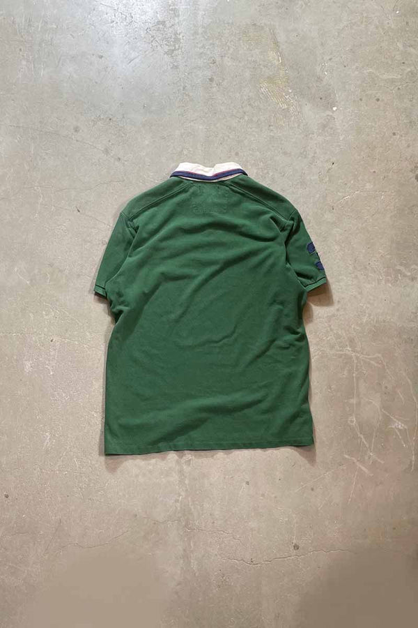 90'S S/S CUSTOM FIT RUGBY SHIRT / GREEN [SIZE:XL USED]