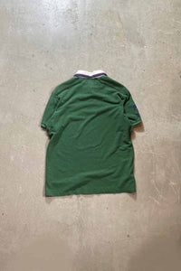 90'S S/S CUSTOM FIT RUGBY SHIRT / GREEN [SIZE:XL USED]