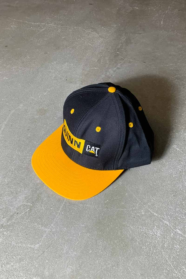 90'S QUINN CAT TWO TONE 6PANEL CAP / BLACK / YELLOW [SIZE: ONE SIZE DEADSTOCK/NOS]